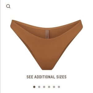 SKIMS CHEEKY TANGA SWIM BOTTOMS ALMOND XL
